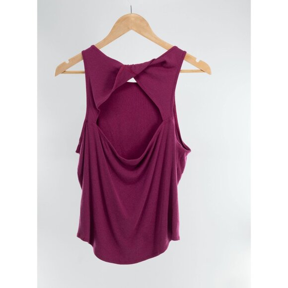 Lululemon Modal Silk Twist-Back Yoga Tank Top Magenta Purple |12 - Picture 4 of 7